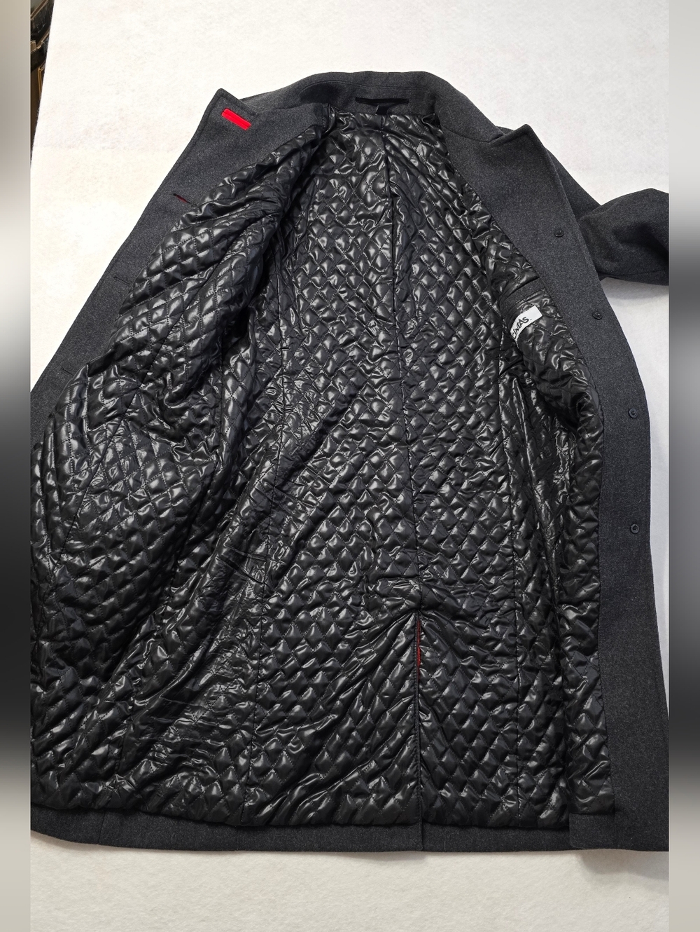 Classic Dark Gray Wool Blend Women's Coat Suze 4RG - Picture 11 of 13